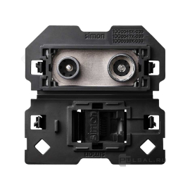 Розетка одиночная TV+RJ45
Simon 100,  телевизионная (TV),  спутниковая (SAT),  двойная,  пластмасса,  10000470-039,  Simon
 - PULSAL.RU