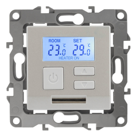 Терморегулятор универсальный 16А, 230В
Эра 12,  клавишный,  датчик t° воздуха (встроенный),  датчик t° пола (внешний),  без таймера,   цвет - перламутр,  пластмасса,  Б0031280,  12-4111-15,  ЭРА
 - PULSAL.RU