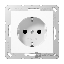 Розетка
ECO profi и ECO profi Standart,  ECO profi design (ECO Profi Deco),  без шторок,  с заземлением,  одинарная,  безвинтовые клеммы,   цвет - белый,  пластмасса,  EP1420WW,  EP 1420 WW,  JUNG
 - PULSAL.RU