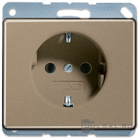 Розетка
SL 500,  без шторок,  с заземлением,  одинарная,  безвинтовые клеммы,   цвет - золотая бронза,  металл,  SL520GB,  SL 520 GB,  JUNG
 - PULSAL.RU