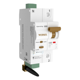 Умный автоматический выключатель (АВ) Minimir Home,  Модульное и клеммы, 1 полюс, 63А, C, 6 кА, W1001P6301, Werkel - PULSAL.RU