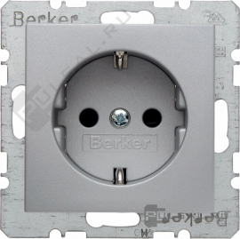 Розетка
B.7,  со шторками,  с заземлением,  одинарная,  безвинтовые клеммы,   цвет - алюминий матовый,  пластмасса,  47231404,  4723 14 04,  Berker
 - PULSAL.RU