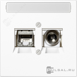 Розетка одиночная TV+RJ45
LS 990,  LS plus,  LS ZERO,  LS-design,  телевизионная (TV),  одинарная,   цвет - белый,  пластмасса,  MMDLS4521WW,  JUNG
 - PULSAL.RU