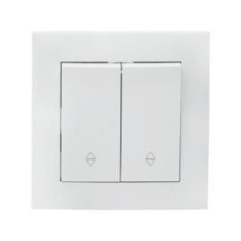 Переключатель
Валенсия,  двухклавишный,  без подсветки,   цвет - белый,  пластмасса,  EWV10-027-10,  EKF
 - PULSAL.RU