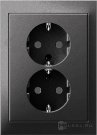 Розетка
K.1,  со шторками,  с заземлением,  двойная,  безвинтовые клеммы,   цвет - антрацит матовый,  пластмасса,  47297006,  4729 70 06,  Berker
 - PULSAL.RU
