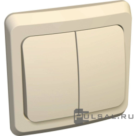Выключатель с рамкой
Этюд,  двухклавишный,  с подсветкой,   цвет - кремовый,  пластмасса,  BC10-006K,  Schneider Electric
 - PULSAL.RU