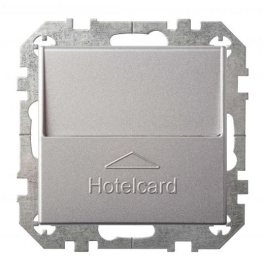 Выключатель карточный
Epsilon,  Retro Liregus,  с подсветкой,   цвет - алюминий,  пластмасса,  IVKJ2.10-204-01.E/Mt,  LIREGUS
 - PULSAL.RU