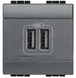 Розетка USB, 1.5А
LivingLight,  LivingLight AIR,  USB type-A 5V,  двойная,   цвет - антрацит,  пластмасса,  L4285C2,  BTicino
 - PULSAL.RU Розетка USB, 1.5А
LivingLight,  LivingLight AIR,  USB type-A 5V,  двойная,   цвет - антрацит,  пластмасса,  L4285C2,  BTicino
 - PULSAL.RU
