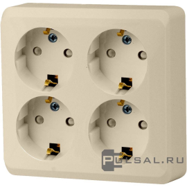Розетка
Этюд,  со шторками,  с заземлением,  четверная,  винтовые клеммы,   цвет - кремовый,  пластмасса,  PA16-208K,  Schneider Electric
 - PULSAL.RU