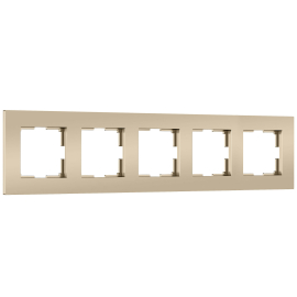 Рамка
Slab,  5 постов,   цвет - шампань матовый,  вертикальная,  горизонтальная,  пластмасса,  W0052911,  a071629,  Werkel
 - PULSAL.RU