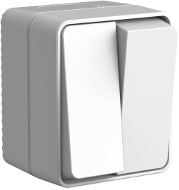 Выключатель
Atlas Design Profi 54,  двухклавишный,  без подсветки,   цвет - серый,  пластмасса,  IP 54,  ATN543051,  Schneider Electric
 - PULSAL.RU