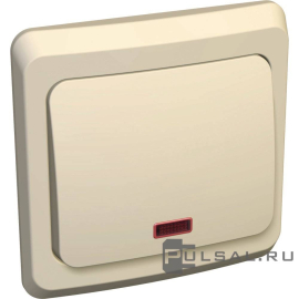 Переключатель с рамкой
Этюд,  одноклавишный,  с подсветкой,   цвет - кремовый,  пластмасса,  BC10-007K,  Schneider Electric
 - PULSAL.RU