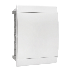 Щит распределительный ЩРВ-П-24 (пром, упаковка) белая дверца IP41 EKF Basic, BASIC BOX, встраиваемый, IP 41,  модулей - 24, пластмасса,  цвет - белый, pb-v-24w-bas, EKF - PULSAL.RU