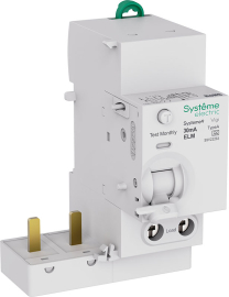 Блок дифференциального тока Systeme9 Systeme9, 2 полюса, 63А,  тип - A, 30 мА, S9V22263, Systeme Electric - PULSAL.RU