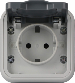Рамка с крышкой для розетки
W55,  со шторками,  с крышкой,  с заземлением,  одинарная,  винтовые клеммы,   цвет - серый,  пластмасса,  IP 55,  DIP62040,  Donel
 - PULSAL.RU