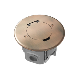 Лючок круглый в пол с установочным набором (без розеток)
Лючки DFB,  напольная,  1 пост,  2 модуля,   цвет - медь красная,  металл,  IP 44,  DFB2ZRRC,  Donel
 - PULSAL.RU