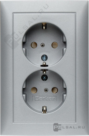 Розетка
B.7,  со шторками,  с заземлением,  двойная,  безвинтовые клеммы,   цвет - алюминий матовый,  пластмасса,  47299939,  4729 99 39,  Berker
 - PULSAL.RU