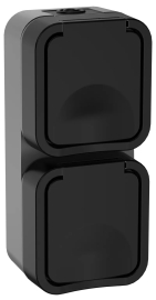 Розетка (вертикальный блок)
TORS,  со шторками,  с крышкой,  с заземлением,  двойная,  безвинтовые клеммы,   цвет - графит,  пластмасса,  IP 55,  TS-R26-16-55-V-K53,  IEK
 - PULSAL.RU