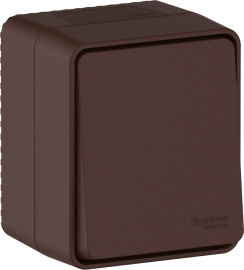 Переключатель
Atlas Design Profi 54,  одноклавишный,  без подсветки,   цвет - коричневый,  пластмасса,  IP 54,  ATN546061,  Schneider Electric
 - PULSAL.RU