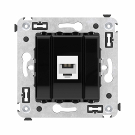 Розетка телефонная
Avanti,  одинарная,   цвет - черный квадрат,  пластмасса,  4402613DKC,  DKC_4402613,  DKC
 - PULSAL.RU