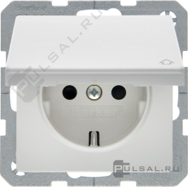Розетка
Q.1,  Q.3,  Q.7,  со шторками,  с крышкой,  с заземлением,  одинарная,  безвинтовые клеммы,   цвет - белый бархат,  пластмасса,  IP 44,  47516089,  4751 60 89,  Berker
 - PULSAL.RU