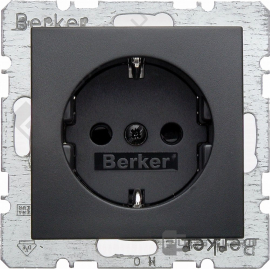 Розетка
B.3,  B.7,  со шторками,  с заземлением,  одинарная,  безвинтовые клеммы,   цвет - антрацит матовый,  пластмасса,  47231606,  4723 16 06,  Berker
 - PULSAL.RU