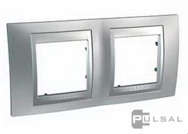 Рамка
Unica Top,  2 поста,   цвет - хром матовый,  алюминий,  горизонтальная,  металл,  MGU66.004.038,  Schneider Electric
 - PULSAL.RU