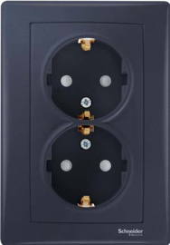Розетка
Sedna,  со шторками,  с заземлением,  двойная,  винтовые клеммы,   цвет - графит,  пластмасса,  SDN3000770,  Schneider Electric
 - PULSAL.RU