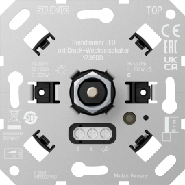 Поворотный диммер для светодиодов с кнопочным переключателем
1735DD,  JUNG
 - PULSAL.RU