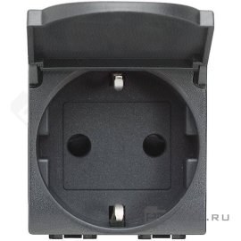 Розетка
LivingLight,  со шторками,  с крышкой,  с заземлением,  одинарная,  винтовые клеммы,   цвет - антрацит,  пластмасса,  L4141PW,  BTicino
 - PULSAL.RU