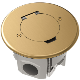 Лючок круглый в пол с установочным набором (без розеток)
Лючки DFB,  напольная,  1 пост,  2 модуля,   цвет - золото,  металл,  IP 44,  DFB2ZRG,  Donel
 - PULSAL.RU