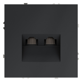 Розетка компьютерная RJ45 Cat.6 (UTP)
S70,  двойная,   цвет - графит,  пластмасса,  VLS060207,  Voltum
 - PULSAL.RU