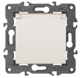 Розетка
Elegance,  со шторками,  с крышкой,  с заземлением,  одинарная,  безвинтовые клеммы,   цвет - слоновая кость,  пластмасса,  Б0034279,  14-2103-02,  ЭРА
 - PULSAL.RU