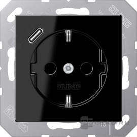 Розетка USB C с электрической розеткой
A VIVA,  A creation,  A 550,  A flow,  USB type-C 5V,  Электр. с USB,  одинарная,   цвет - черный,  пластмасса,  A1520-18CSW,  A 1520-18 C SW,  JUNG
 - PULSAL.RU