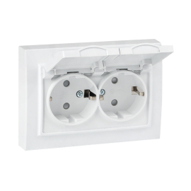 Розетка
Минск,  со шторками,  с крышкой,  с заземлением,  двойная,  безвинтовые клеммы,   цвет - белый,  пластмасса,  ERR16-129-200-44,  EKF
 - PULSAL.RU