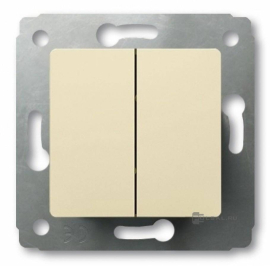 Выключатель
Cariva,  двухклавишный,  без подсветки,   цвет - слоновая кость,  пластмасса,  773758,  7 737 58,  Legrand
 - PULSAL.RU