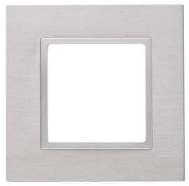 Рамкa
Elegance,  1 пост,   цвет - алюминий,  алюминий,  вертикальная,  горизонтальная,  металл,  Б0034541,  14-5201-03,  ЭРА
 - PULSAL.RU