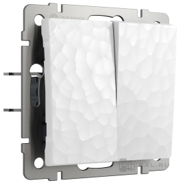 Выключатель
Hammer,  двухклавишный,  без подсветки,   цвет - белый,  пластмасса,  W1220001,  a052031,  Werkel
 - PULSAL.RU