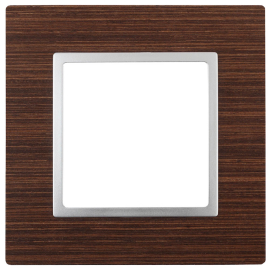 Рамкa
Elegance,  1 пост,   цвет - венге,  алюминий,  вертикальная,  горизонтальная,  дерево,  Б0034569,  14-5301-10,  ЭРА
 - PULSAL.RU