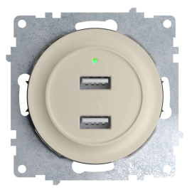 Розетка USB type-A, 2,1А
Garda,  Florence,  USB type-A 5V,  двойная,   цвет - бежевый,  пластмасса,  1E10351301,  2260090,  OneKeyElectro
 - PULSAL.RU