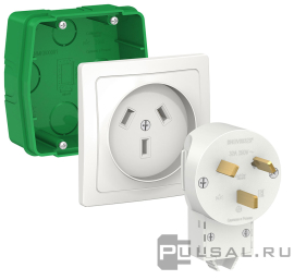 Комплект розетка + вилка для электроплиты, 2Р+N, 32 А
Blanca,  с заземлением,  одинарная,  винтовые клеммы,   цвет - белый,  пластмасса,  BLNSK013231,  Schneider Electric
 - PULSAL.RU