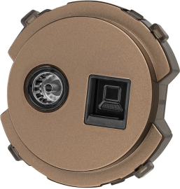 Розетка оконечная TV+RJ45 Cat.5 (UTP)
Байкал,  телевизионная (TV),  одинарная,   цвет - бронза,  пластмасса,  SQ1819-0419,  TDM
 - PULSAL.RU Розетка оконечная TV+RJ45 Cat.5 (UTP)
Байкал,  телевизионная (TV),  одинарная,   цвет - бронза,  пластмасса,  SQ1819-0419,  TDM
 - PULSAL.RU