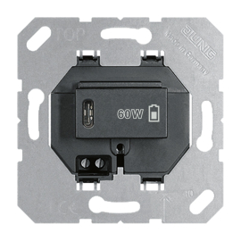 Механизм розетки USB-C, 3А, 60 Вт с быстрой зарядкой
A VIVA,  A creation,  A flow,  A 550,  AS 500,  CD 500,  CD plus,  LS 1912,  LS 990,  LS plus,  LS 990 Les Couleurs Le Corbusier,  LS ZERO,  LS-design,  SL 500,  ECO profi и ECO profi Standart,  ECO profi design (ECO Profi Deco),  USB type-C 5V,  одинарная,   цвет - черный,  USBPD60CSW,  USB PD60 C SW,  JUNG
 - PULSAL.RU