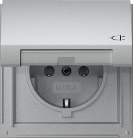 Розетка (новое поколение)
TX_44,  без шторок,  с крышкой,  с заземлением,  одинарная,  безвинтовые клеммы,   цвет - алюминий,  пластмасса,  IP 44,  445465,  4454 65,  Gira
 - PULSAL.RU