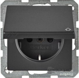 Розетка
Q.1,  Q.3,  Q.7,  со шторками,  с крышкой,  с заземлением,  одинарная,  безвинтовые клеммы,   цвет - антрацит бархат,  пластмасса,  IP 44,  47516086,  4751 60 86,  Berker
 - PULSAL.RU