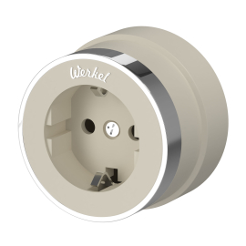 Розетка
Vintage,  без шторок,  с заземлением,  одинарная,  винтовые клеммы,   цвет - слоновая кость, хром,  пластмасса,  W5871055,  a055930,  Werkel
 - PULSAL.RU