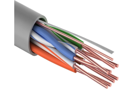 Кабель витая пара U/UTP, cat 5e, PVC, 4PR, 24AWG, внутренний, (бухта 50 м)