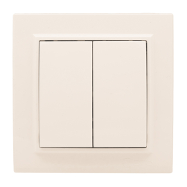 Выключатель
Минск,  двухклавишный,  без подсветки,   цвет - бежевый,  пластмасса,  ERV10-023-20,  EKF
 - PULSAL.RU