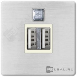 Розетка USB, 2,0 А
Barcelona,  Madrid,  USB type-A 5V,  двойная,   цвет - никель матовый (nickel satin),  металл,  FD-212USBNS-A,  FEDE
 - PULSAL.RU