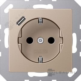 Розетка USB C с электрической розеткой
A VIVA,  A creation,  A 550,  A flow,  ECO profi и ECO profi Standart,  ECO profi design (ECO Profi Deco),  USB type-C 5V,  Электр. с USB,  одинарная,   цвет - шампань,  пластмасса,  A1520-18CCH,  A 1520-18 C CH,  JUNG
 - PULSAL.RU